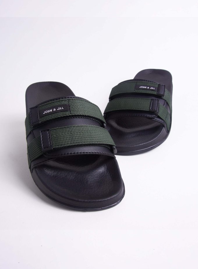 John&Jill Velcro Sandal Army