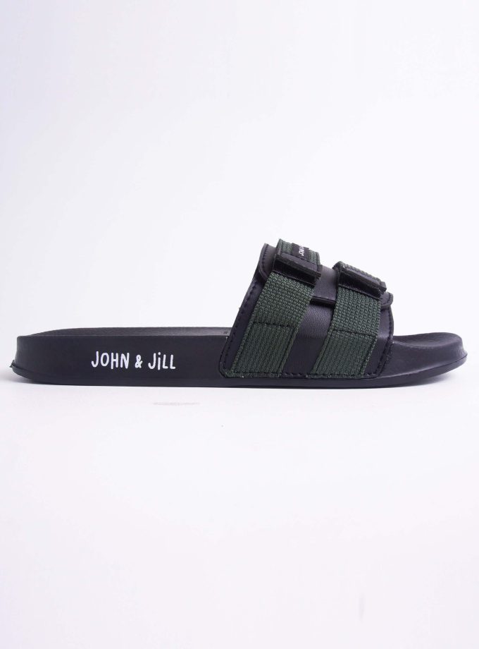 John&Jill Velcro Sandal Army