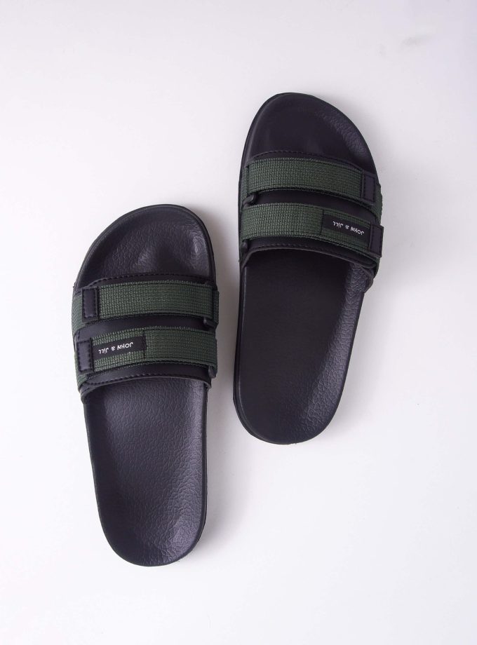 John&Jill Velcro Sandal Army