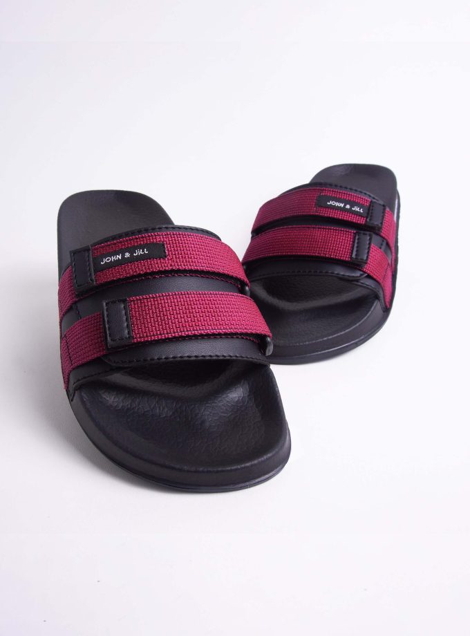 John&Jill Velcro Sandal Maroon