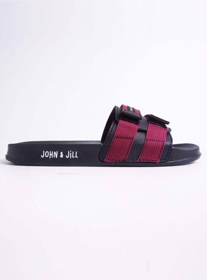John&Jill Velcro Sandal Maroon