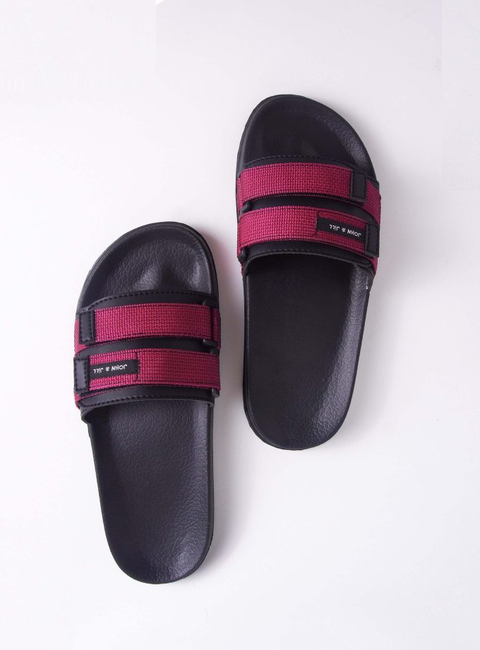 John&Jill Velcro Sandal Maroon