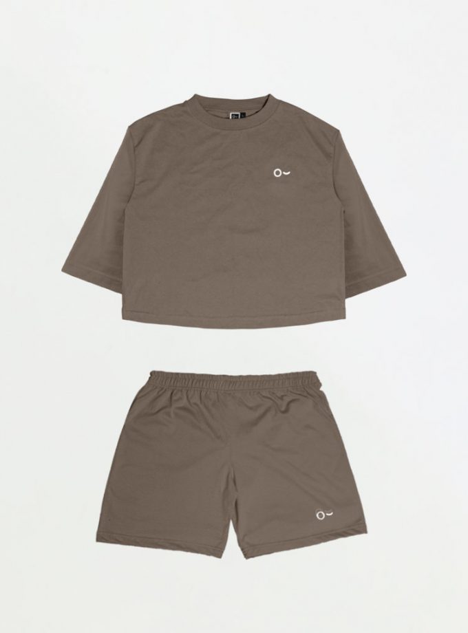 John&Jill Basic Set (Short Pants & Oversize Croptop)_