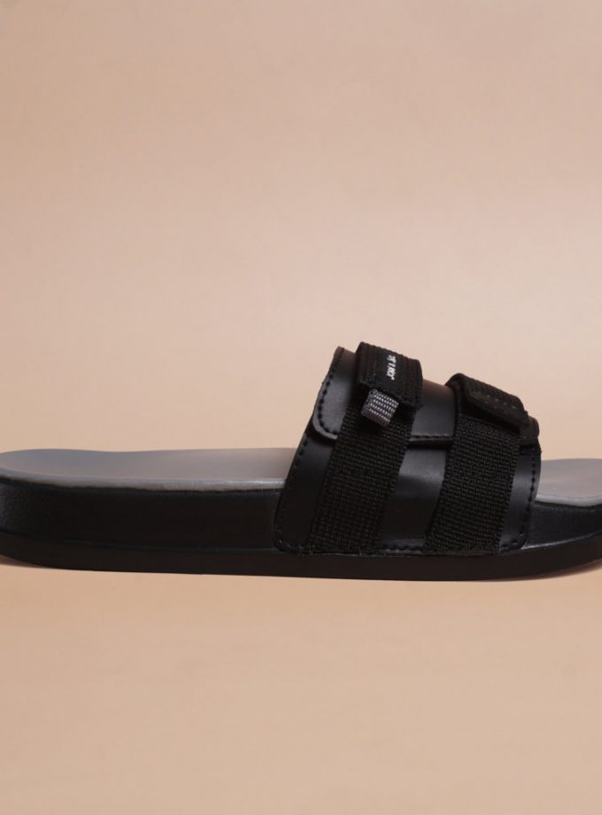 John&Jill Velcro Bold Sandal Grey-Black