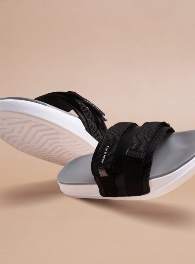 John&Jill Velcro Bold Sandal Grey-White
