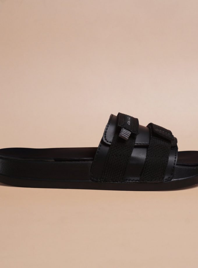 John&Jill Velcro Bold Sandal Black-Black
